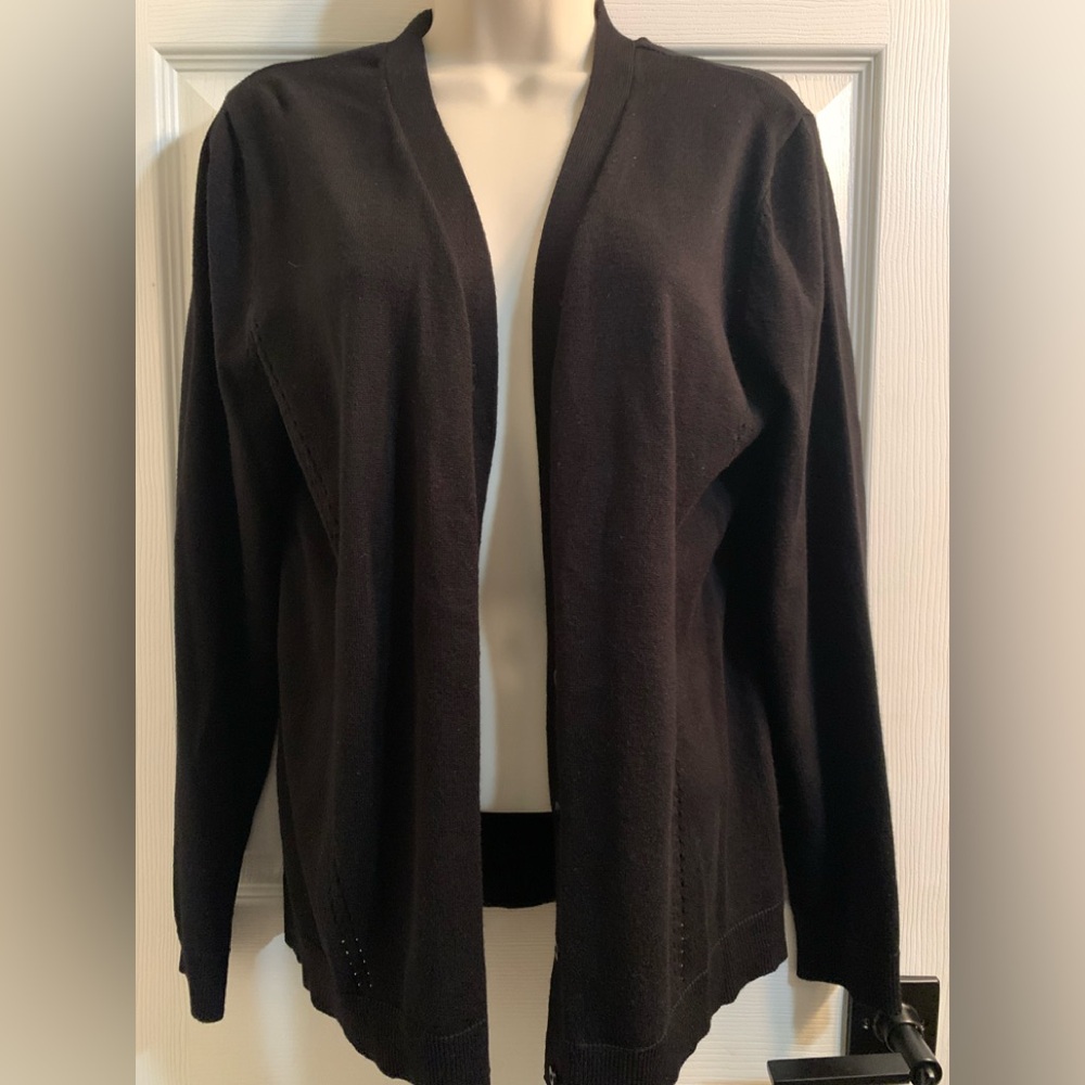 Northcrest black button up sweater